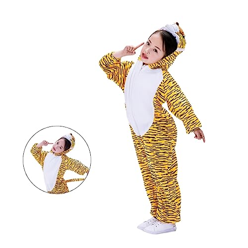 Hohopeti Schickes Tiger-kostüm Für Kinder Tier-Rollenspiel Bühnenauftritt Cosplay-Outfit Einfach An- Und Auszuziehen Robust Und Bequem von Hohopeti