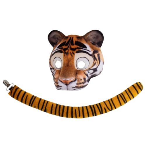 Hohopeti Tiger Masken und Set mit Elastischem Band Realistisches Tierkostüm für Halloween Karneval Kostümpartys Vielseitiges Cosplay Zubehör für Frauen und Erwachsene Hohopeti Tiger Masken und Set mit Elastischem Band Realistisches Tierkostüm für Halloween Karneval Kostümpartys Vielseitiges Cosplay Zubehör für Frauen und Erwachsene von Hohopeti