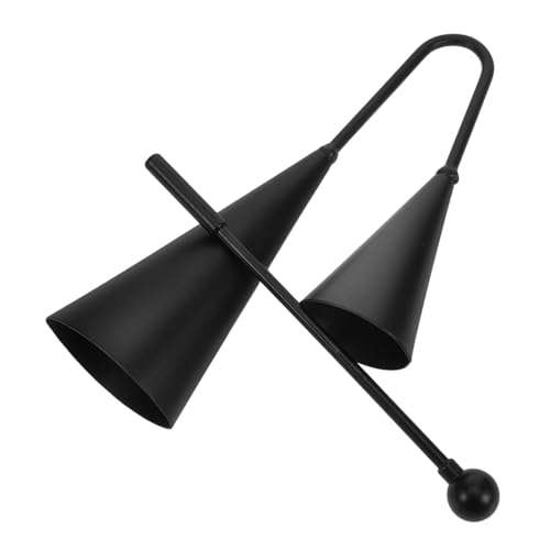 Hohopeti Traditionelle Agogo Glocke Doppelkopf Metall Percussion Instrument mit Mallet Kleine Leichte Cowbell für Musiktraining Rhythmusförderung und Outdoor Aktivitäten von Hohopeti