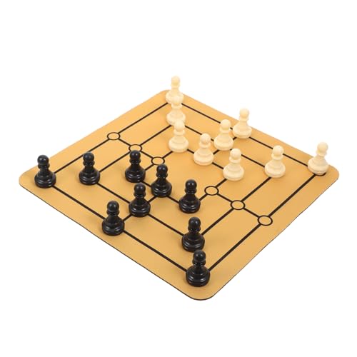 Hohopeti Tragbares Nine Mens Morris Spielset aus Mousepad Material Traditionelles Strategiespiel mit Spielsteinen Kompakt für Familie Party und Tischspaß Fördert Logisches von Hohopeti