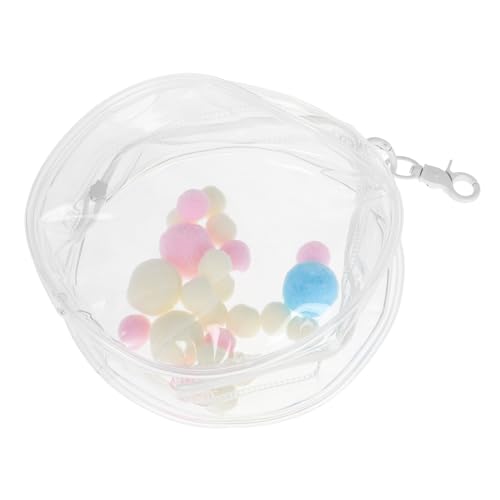 Hohopeti Transparente Mini Schlüsselanhänger Tasche Tragbarer Schutzbeutel aus Kunststoff und Plüsch Kratzfest mit Schlüsselring Vielseitig für Puppen und Figuren Unterwegs von Hohopeti
