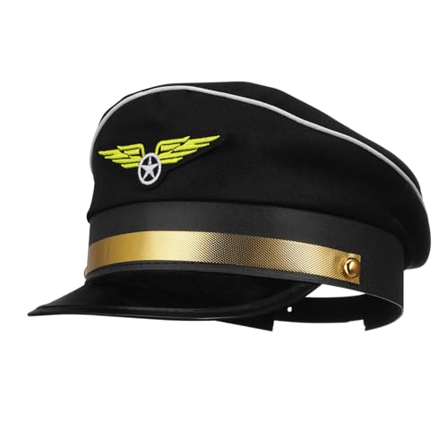 Hohopeti Verstellbare Pilotenmütze für Erwachsene Kostümzubehör Halloween Cosplay Party Hut Attraktiv Leicht und Bequem von Hohopeti