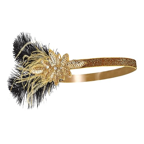 Hohopeti Vintage Flapper Stirnband Damen Elastisch mit Pailletten und Strass Jahre Kopfschmuck für Kostüm und Mottoparty Hohopeti Vintage Flapper Stirnband Damen Elastisch mit Pailletten und Strass Jahre Kopfschmuck für Kostüm und Mottoparty von Hohopeti