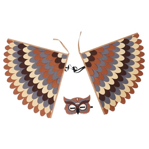 Hohopeti Vogelkostüm mit Filz Eulenflügeln Weiches Tierkostüm für Jungen und Mädchen Atmungsaktiv und Geeignet für Halloween Rollenspiele Theater und Partys von Hohopeti