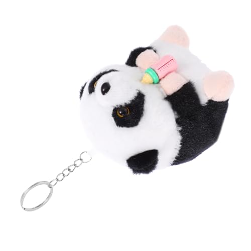 Hohopeti Weiches Kleines Panda-plüschtier Schlüsselanhänger Cartoon Kuscheltier Figur Niedlich als Mädchen Geschenk -frei für Rosa Fläschchen Design von Hohopeti