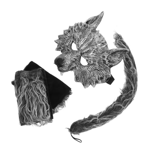 Hohopeti Werwolf-Kostümset Wolf Kostüm Maske pelziges Kostüm Tier-Cosplay-Kostümset Halloween-Party-Cosplay Samt Silber Hohopeti Werwolf-Kostümset Wolf Kostüm Maske pelziges Kostüm Tier-Cosplay-Kostümset Halloween-Party-Cosplay Samt Silber von Hohopeti