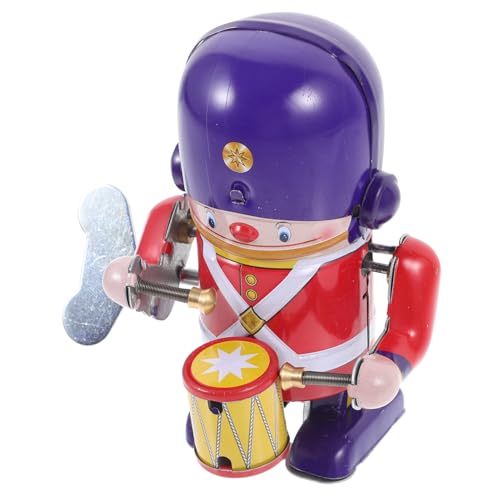Hohopeti Wind up Percussionist Soldier Blechspielzeug aus Robustem Eisen Beweglicher Mechanischer Trommler mit Glatten Kanten Kleines Mechanisches für Sammler Einfach zu Bedienen von Hohopeti