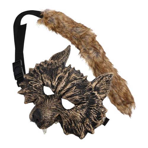 Hohopeti Wolf Cosplay Kostüm Set Teilig mit Goldener Maske Handschuhen und Komfortabel für Halloween Karneval und Tier Roleplay Events Hohopeti Wolf Cosplay Kostüm Set Teilig mit Goldener Maske Handschuhen und Komfortabel für Halloween Karneval und Tier Roleplay Events von Hohopeti