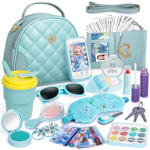 Mädchen Handtasche mit Accessoires, Eiskönigin Spielzeug Schminke Kinder Brieftasche Wasserflasche ELSA Telefon, Frozen Weihnachten Geburtstagsgeschenk Spielzeug Mädchen 3 4 5 6 7 8 Jahre Mädchen Handtasche mit Accessoires, Eiskönigin Spielzeug Schminke Kinder Brieftasche Wasserflasche ELSA Telefon, Frozen Weihnachten Geburtstagsgeschenk Spielzeug Mädchen 3 4 5 6 7 8 Jahre von Hohosunlar