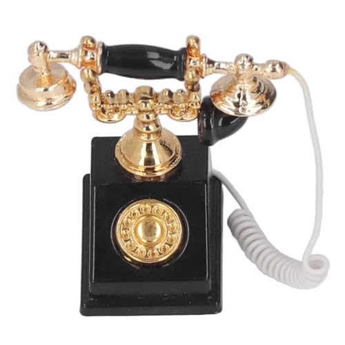 Hoite 1/12 Miniatur-Dekorationszubehör für viktorianische Telefonpuppenhäuser, für die Wohnzimmerszene im Kunsthaus (schwarz) von Hoite