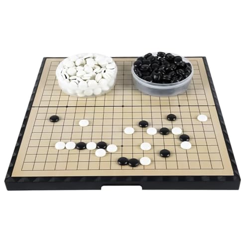 Hoite Magnetisches Spielset, Faltbar, Leicht Zu Tragen, Schwarze Und Weiße Kacheln Mit Gobang Go-Spielbrett Mit Buch Hoite Magnetisches Spielset, Faltbar, Leicht Zu Tragen, Schwarze Und Weiße Kacheln Mit Gobang Go-Spielbrett Mit Buch von Hoite
