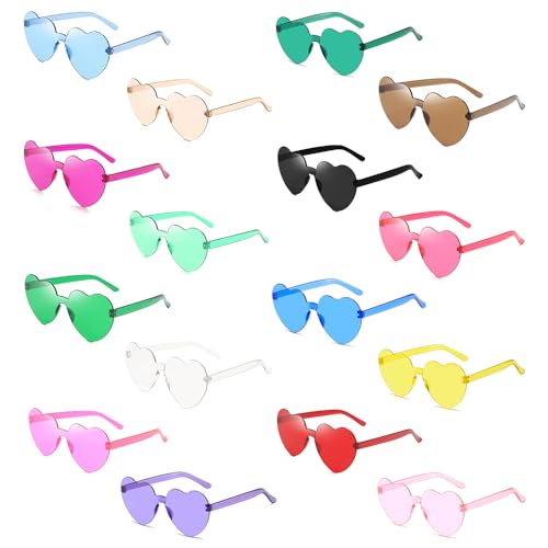 Hojalis 16 Paar Herz Sonnenbrille, Randlose Sonnenbrillen in Herzform, Herz Brille, Brille Herzform, Sonnenbrille Party, Herzbrille, für Party, Hochzeit, Karneval, Halloween, Strand, Sommer Hojalis 16 Paar Herz Sonnenbrille, Randlose Sonnenbrillen in Herzform, Herz Brille, Brille Herzform, Sonnenbrille Party, Herzbrille, für Party, Hochzeit, Karneval, Halloween, Strand, Sommer von Hojalis