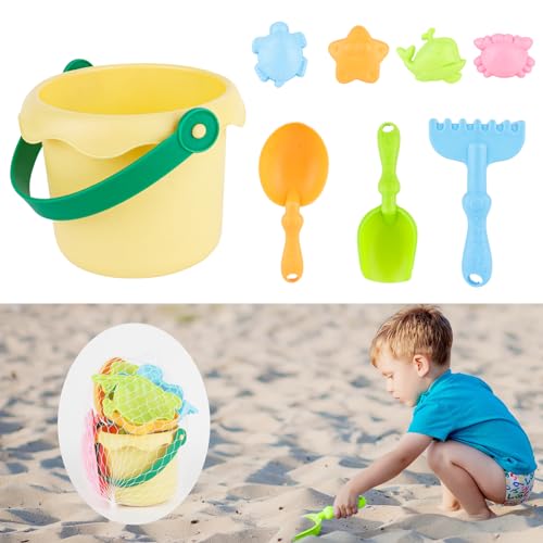 Hojalis Strand Sandspielzeug Set, 8 Pcs Kinder Strandspielzeug Set, Buddelzeug, Sandspielzeug Set für Kinder, Sandspielzeug ab 1 Jahr, Sandspielzeug, Sandkasten Spielzeug für Mädchen und Junge von Hojalis