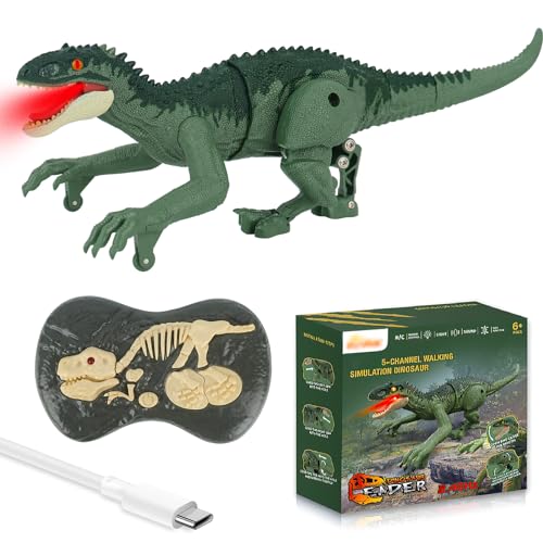 Hojalis Ferngesteuertes Dinosaurier, Dinosaurier Spielzeug, Dinosaurier Ferngesteuert, Ferngesteuerter Dinosaurier Spielzeug Mit Licht Und Sound, Geschenk Für Jungen Und Mädchen Ab 3 Jahren von Hojalis