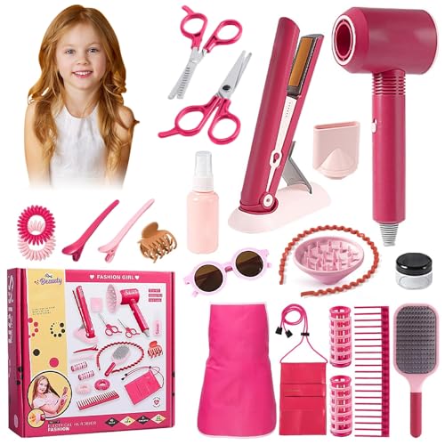 Hojalis Friseur Set Kinder, 22 Stücke Frisör Spielzeug Kinder, Friseur Kinderspielzeug mit Fön Haarglätter Kamm, Geburtstag Geschenk für Mädchen, Friseur Set Mädchen für ab 3 4 5 6 7 8 Jahre Hojalis Friseur Set Kinder, 22 Stücke Frisör Spielzeug Kinder, Friseur Kinderspielzeug mit Fön Haarglätter Kamm, Geburtstag Geschenk für Mädchen, Friseur Set Mädchen für ab 3 4 5 6 7 8 Jahre von Hojalis