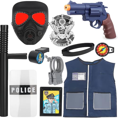 Hojalis Polizei Kostüm Kinder, 11Pcs Polizei Kostüm Zubehör, Kostüm Kinder Polizei, Polizei Handschellen, Polizeimütze, Polizeimaske, Polizei Spielzeug für Rollenspiel,Karnevals-Cosplay Mädchen Jungen Hojalis Polizei Kostüm Kinder, 11Pcs Polizei Kostüm Zubehör, Kostüm Kinder Polizei, Polizei Handschellen, Polizeimütze, Polizeimaske, Polizei Spielzeug für Rollenspiel,Karnevals-Cosplay Mädchen Jungen von Hojalis