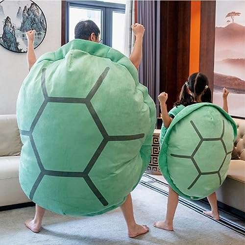 Hokuto Schildkrötenmuschel-Kissen, riesiges Schildkrötenkissen, tragbar, Kawaii, tragbar, Turtle Power Shell, lustiges Cosplay-Plüschkissen (Grün, 100 cm) von Hokuto