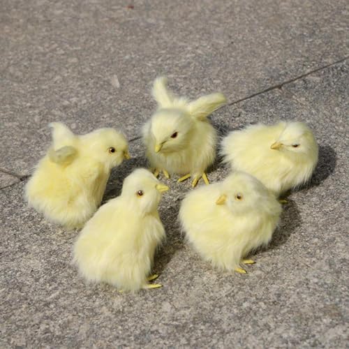 4 Stück Tiny Chick Küken Plüschtier, Simulation Hühnerspielzeug, Realistische Pelztierpuppe, Ostergeschenk Kinderspielzeug, Kükentierpuppe, Kognition Hühnermodellfigur von Holdes