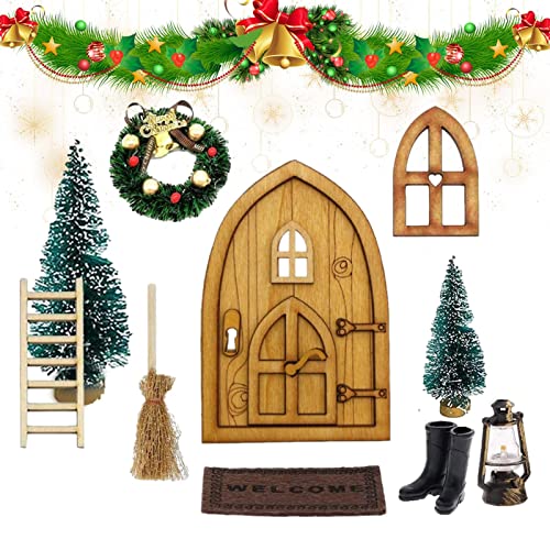 Feentüren für Mädchen, , Weihnachten, mit Fairy Door-Zubehör, Miniatur-Feentür-Zubehör, 10 Stück, Simulationsspielzeug für Zuhause Feentüren für Mädchen, , Weihnachten, mit Fairy Door-Zubehör, Miniatur-Feentür-Zubehör, 10 Stück, Simulationsspielzeug für Zuhause von Holdes
