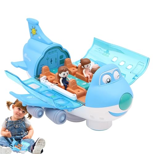 Flugzeugspielzeug, drehbares elektrisches Flugzeug-Spielzeug mit Licht – 360 ° drehbares Flugzeugmodell, Spielset für Mädchen und ab 3 Jahren von Holdes