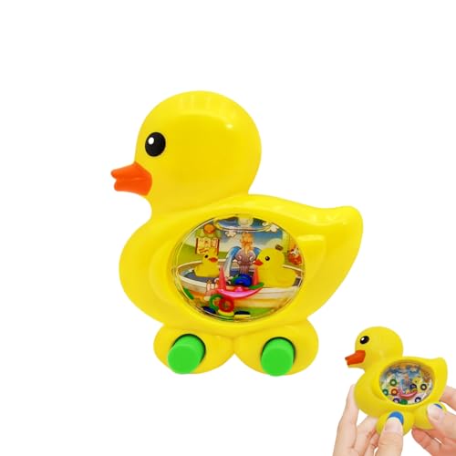 Handwasserspielzeug,Tragbares Retro-Wasser-Handspiel - Kleine gelbe Ente, Ringwurfspiel, tragbare Wasserspiele von Holdes