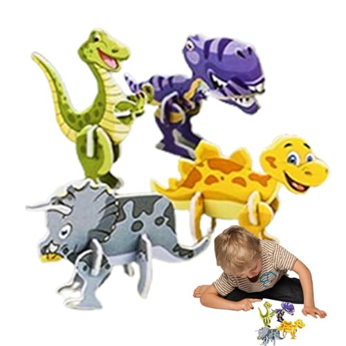 Holdes 3D-Puzzles für Erwachsene, 3D-Puzzle für Kinder,Pädagogische Dinosaurier-Puzzles 10 Stück - 3D-Puzzles Tiermodelle, Sammlerstück-Modellbausätze für Erwachsene, Schreibtisch-Display-Puzzle für von Holdes