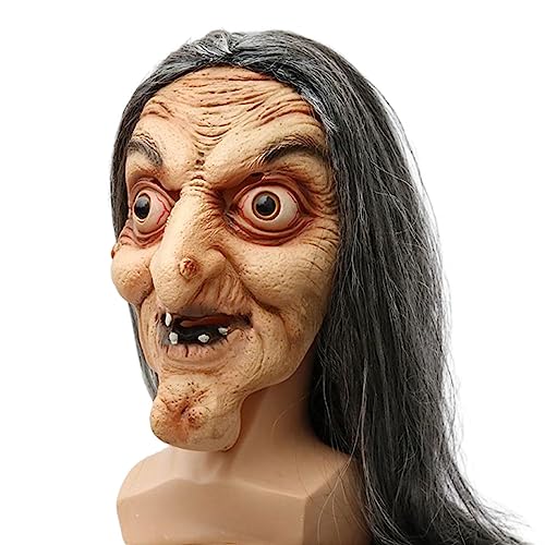 Holdes 5 gruselige Hexenmaske, Maske der alten Hexe | gruselige Hexe Gesichtsmaske – Zubehör für Halloween-Party, Verkleidung, Cosplay-Kostüm, Kostüm, von Holdes