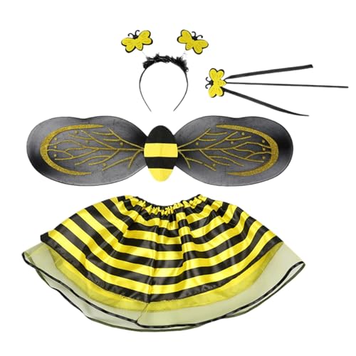 Holdes Bienenrock Kinder | Ausgefallene Kleidung mit Wings Stirnband | Halloween Accessoires, Cartoon -Kostüm -Set für Kinder Mädchen Holdes Bienenrock Kinder | Ausgefallene Kleidung mit Wings Stirnband | Halloween Accessoires, Cartoon -Kostüm -Set für Kinder Mädchen von Holdes