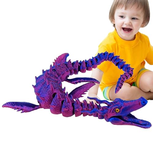 Holdes Drache 3D gedruckt,3D-Druck Drache, Interaktives Drachen-Zappelspielzeug, Voll beweglicher Drache, Zappeldrache für Kinder, Jungen, Erwachsene, verbessert die Konzentration von Holdes