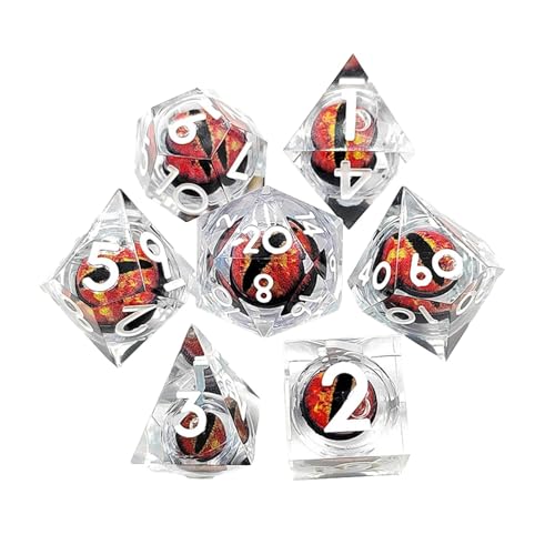 Holdes Dragon Eye Würfel-Set – 7 scharfe Kantenwürfel | Verschleißfestes Spielwürfelzubehör für Mathe-Spiele, Rollenspiele und andere Tischspiele Holdes Dragon Eye Würfel-Set – 7 scharfe Kantenwürfel | Verschleißfestes Spielwürfelzubehör für Mathe-Spiele, Rollenspiele und andere Tischspiele von Holdes