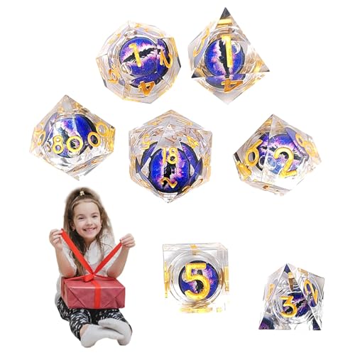Holdes Dragon Eye Würfel aus Kunstharz – 7 Würfel mit scharfen Kanten, Würfelspiel, verschleißfestes Spielzubehör für Rollenspiele, Tischspiele, Mathematikspiele Holdes Dragon Eye Würfel aus Kunstharz – 7 Würfel mit scharfen Kanten, Würfelspiel, verschleißfestes Spielzubehör für Rollenspiele, Tischspiele, Mathematikspiele von Holdes