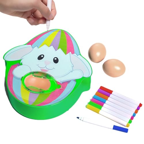 Holdes Eier Bemalen Maschine Kinder Osterei Zum Bemalen DIY Osterei Färbeset Mit 8 Bunten Markern, Ostereier Malmaschine, Ostereier Dekorationsset, Eier Bemalen Maschine, Partygeschenken von Holdes