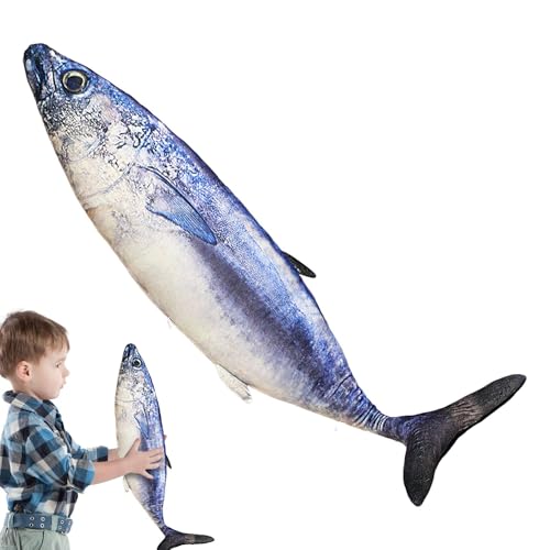 Holdes Fische, gefüllter Fisch, Plüschtiere, Cartoon, Plüsch, Simulation Fisch – Plüschkissen für 23,6 Zoll (63,6 cm), Plüschtiere aus weichem Tier von Holdes