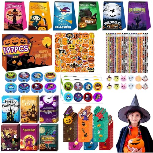 Holdes Halloween-Partygeschenke, Halloween-Partygeschenke für - 197-teiliges Halloween-Partyspielzeug-Sortiment für - Preisbox für Halloween-Partygeschenke, Sortiment von Holdes Halloween-Partygeschenke, Halloween-Partygeschenke für - 197-teiliges Halloween-Partyspielzeug-Sortiment für - Preisbox für Halloween-Partygeschenke, Sortiment von von Holdes