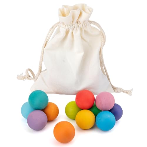 Holdes Holz Regenbogen Kugel Spielzeug | 12 Stück Zählkugeln Für Kleinkinder - Lernspielzeug Farbensortierung Spiel Für Kinder Kleinkinder Mädchen Holdes Holz Regenbogen Kugel Spielzeug | 12 Stück Zählkugeln Für Kleinkinder - Lernspielzeug Farbensortierung Spiel Für Kinder Kleinkinder Mädchen von Holdes