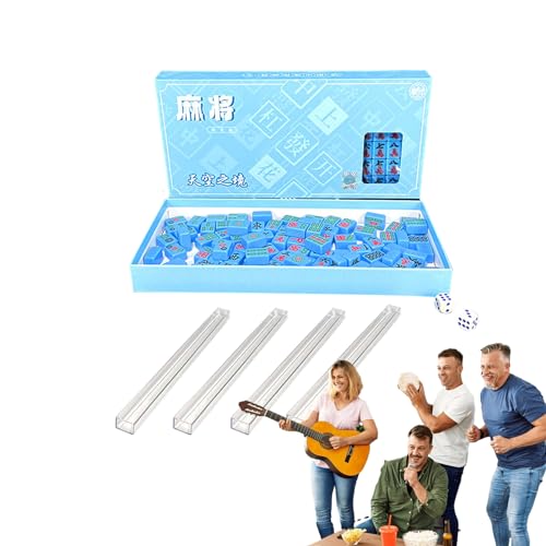 Holdes Kleines Mahjong-Set, tragbares Mahjong-Tischset,Tragbare Mahjong-Brettspiele für Erwachsene | Mini-Mahjong-Familienbrettspiel, leicht zu transportieren für Reisen, Studentenwohnheime von Holdes