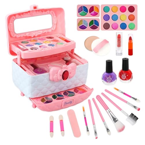 Holdes Make-up-Set für Mädchen, 32-teilig, Make-up-Set für Mädchen, 32-teiliges Kosmetik-Set für Lern- und Bildungs-Spielzeug mit Box für Holdes Make-up-Set für Mädchen, 32-teilig, Make-up-Set für Mädchen, 32-teiliges Kosmetik-Set für Lern- und Bildungs-Spielzeug mit Box für von Holdes