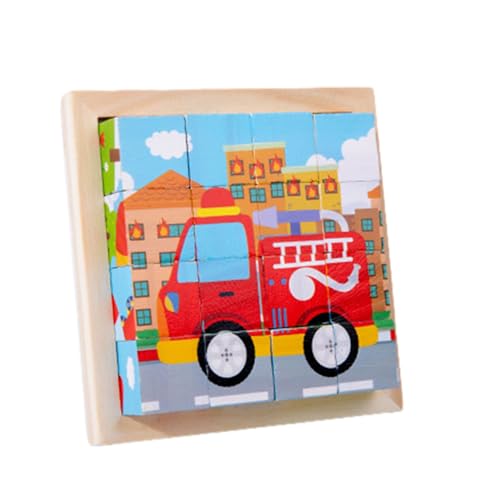 Holdes Puzzle | Puzzle Cube Bild – Puzzle Cube für das Vorschulalter, 6 Puzzles in 1 (16 Teile), Lernpuzzle mit Ablagefach von Holdes