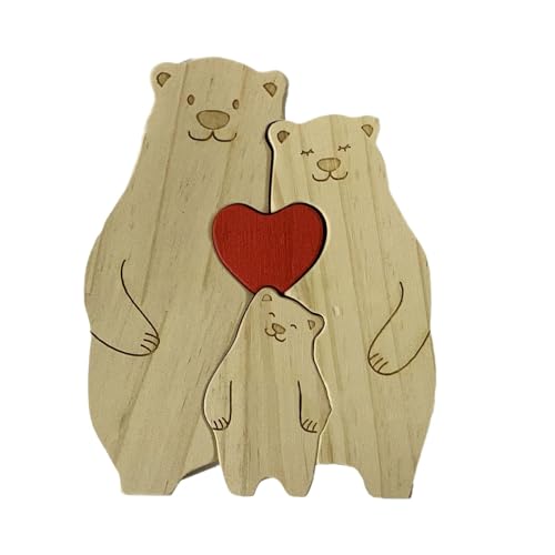 Holdes Schreibtisch-Dekoration, Holz-Cartoon-Herz-Puzzles – dekoratives Schlafzimmer-Schreibtisch-Ornament, niedliche Raumdekoration für Wohnzimmer, Bücherregal von Holdes