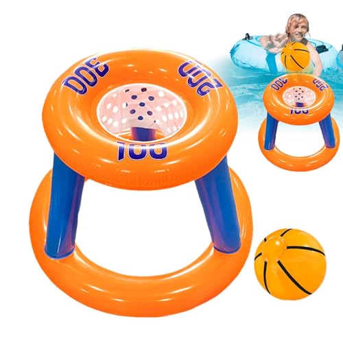 Holdes Schwimmender Basketballreifen für Pool, Basketballreifen für Pool, aufblasbares Basketballspiel mit Ball | faltbares Wasserspielzeug, Poolspiele für Holdes Schwimmender Basketballreifen für Pool, Basketballreifen für Pool, aufblasbares Basketballspiel mit Ball | faltbares Wasserspielzeug, Poolspiele für von Holdes