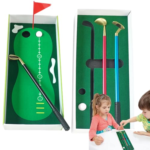 Holdes Set mit Golfschlägern, Golfschlägerstiften, tragbares Club-Stiftspielzeug – kleines Golfspiel-Set mit einem Putting Green, einer Flagge, 3 Golfschläger-Stiften und 2 Bällen Holdes Set mit Golfschlägern, Golfschlägerstiften, tragbares Club-Stiftspielzeug – kleines Golfspiel-Set mit einem Putting Green, einer Flagge, 3 Golfschläger-Stiften und 2 Bällen von Holdes