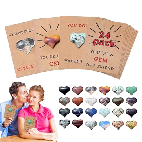 Holdes Valentinstagskarte, 24 lustige, niedliche Grußkarten, herzförmige Kristalle, lustige Valentinstagskarte für Jungen, Mädchen, Klassenzimmer, Schule von Holdes