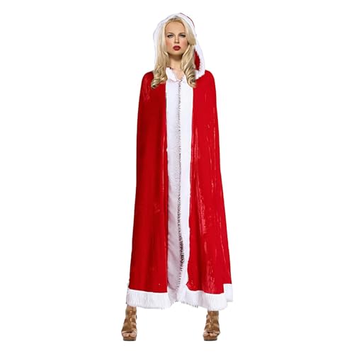 Holdes Weihnachtsmann-Umhang für Frauen, Umhang für Kostüme, Maskerade-Umhang mit Kapuze | Weihnachtskleid aus Flanell mit Umhang für Kleinkinder, Rollenspiele, Maskerade, Rollenspiele Holdes Weihnachtsmann-Umhang für Frauen, Umhang für Kostüme, Maskerade-Umhang mit Kapuze | Weihnachtskleid aus Flanell mit Umhang für Kleinkinder, Rollenspiele, Maskerade, Rollenspiele von Holdes