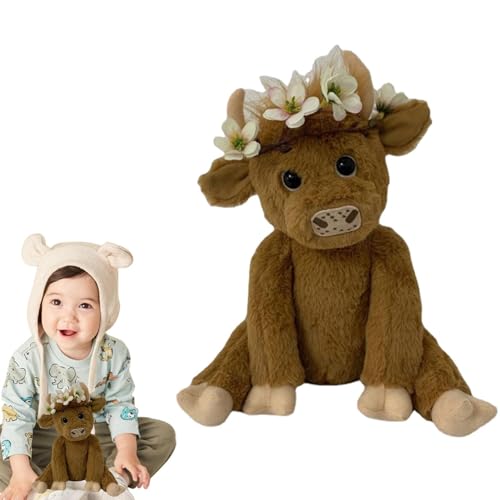 Plüschtier Highlandkuh, Plüschspielzeug aus Highland-Kuh, weiches Plüschspielzeug, atmungsaktives Highland-Stier-Spielzeug für Geburtstag, Weihnachten von Holdes
