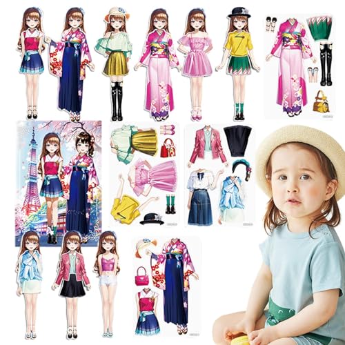 Puppen zum Anziehen, magnetisch, interaktives Spielzeug zum Anziehen, Magnetspiele, aus Papier, Prinzessin, zuverlässig, Reisespiel-Set für das Aussehen und zum Spielen Puppen zum Anziehen, magnetisch, interaktives Spielzeug zum Anziehen, Magnetspiele, aus Papier, Prinzessin, zuverlässig, Reisespiel-Set für das Aussehen und zum Spielen von Holdes