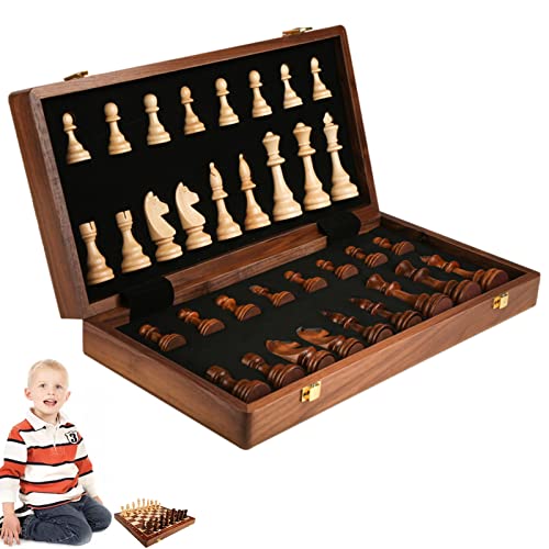 Schachspiel aus Holz | Faltbare Schachspielsets aus Holz mit Aufbewahrung von Spielteilen | Schachspiel für Anfänger für und Erwachsene Schachspiel aus Holz | Faltbare Schachspielsets aus Holz mit Aufbewahrung von Spielteilen | Schachspiel für Anfänger für und Erwachsene von Holdes
