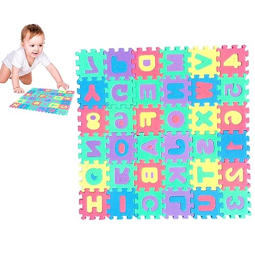 Schaumstoffspiel – Boden Puzzle aus Schaumstoff mit 36 Fliesen | Lernmatte aus Schaumstoff mit 26 Buchstaben und 10 Zahlen für Mädchen und Jungen, Schaumstoff-Puzzle-Boden Schaumstoffspiel – Boden Puzzle aus Schaumstoff mit 36 Fliesen | Lernmatte aus Schaumstoff mit 26 Buchstaben und 10 Zahlen für Mädchen und Jungen, Schaumstoff-Puzzle-Boden von Holdes