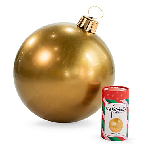 Holiball Aufblasbare Feiertagsdekoration - Innen- und Außenbereich - Wiederverwendbar und Lagerfreundlich - Die ultimative Urlaubsdekoration - 45,7 cm - Vintage Gold Holiball Aufblasbare Feiertagsdekoration - Innen- und Außenbereich - Wiederverwendbar und Lagerfreundlich - Die ultimative Urlaubsdekoration - 45,7 cm - Vintage Gold von Holiball