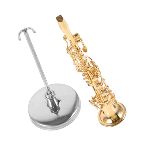 1 Satz Miniaturisierte Dekorative Musikinstrumente mit Simuliertem Saxophon und Ornament für Sammler und Geburtstagsgeschenke Aufbewahrungsbox und Sockel von Holibanna