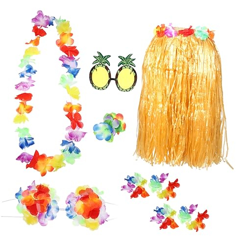 1 Set Hawaii Tanzkostüm Strand Outfits Damenrock Hawaii Partyzubehör Hawaii Partykostüm Hawaii Hawaii Partydekorationen Partyzubehör Luau Partygeschenk Stoff von Holibanna